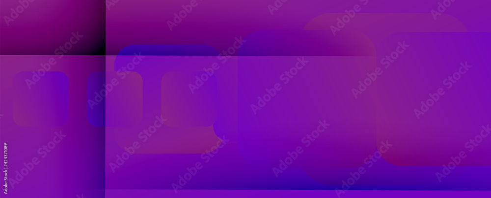 Fototapeta premium Square shapes composition geometric abstract background. 3D shadow effects and fluid gradients. Modern overlapping forms