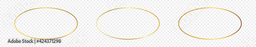Gold glowing oval shape frame