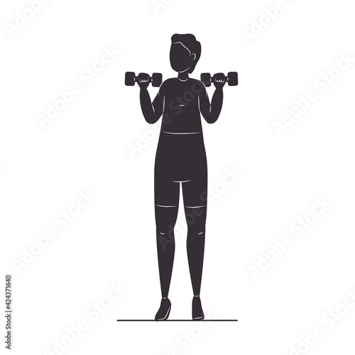 lifting dumbbells silhouette