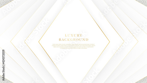 Abstract luxury background. White and gold color with space for content. Premium and elegant design.