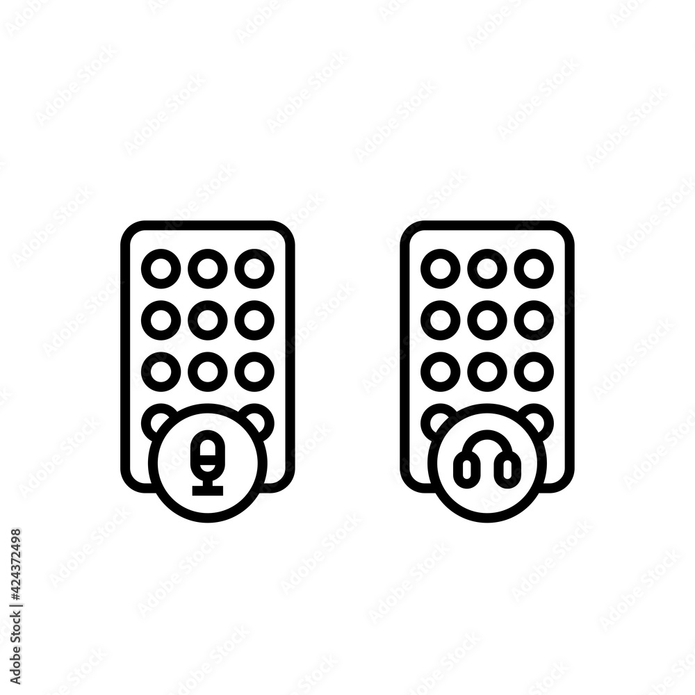 Podcast radio on application icon. Microphone and headphone on clubhouse application symbol. Podcast radio on application icon. Microphone and headphone on clubhouse application symbol.