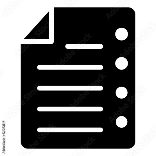 A glyph design, icon of list