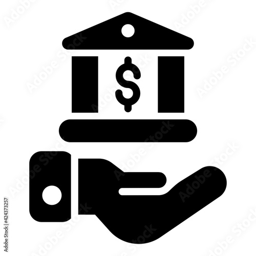 A solid design, icon of bank services