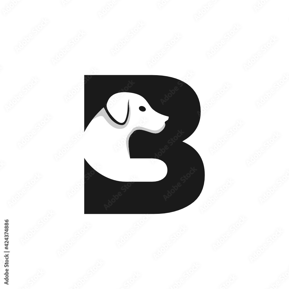 Letter B Dog Logo Design Template Inspiration, Dog Vector, Initial Logo. Letter B Dog Logo Design Template Inspiration, Dog Vector, Initial Logo.