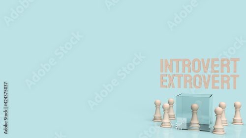 The  introvert  and extravert text for background 3d rendering..