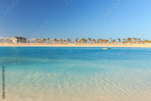 Fototapeta Naklejka Na Ścianę i Meble -  Lockdown in Paradise, empty beach on a tropical island