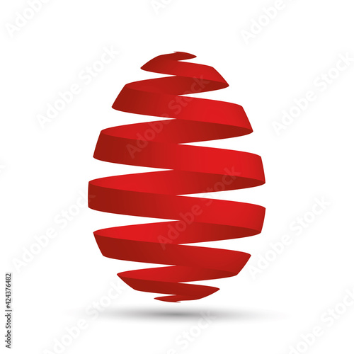 Easter egg red ribbon design