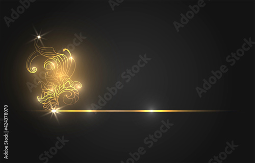 Shining gold ornament on a dark background.