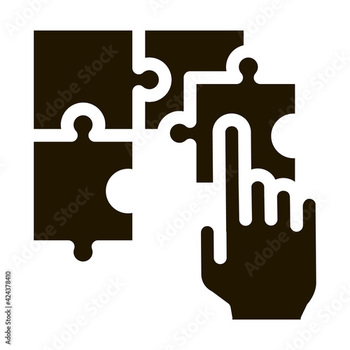 puzzle toy glyph icon vector. puzzle toy sign. isolated symbol illustration