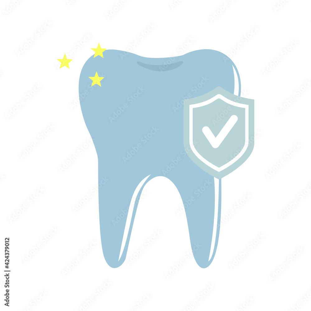 image of a healthy tooth on a white background, vector illustration image of a healthy tooth on a white background, vector illustration