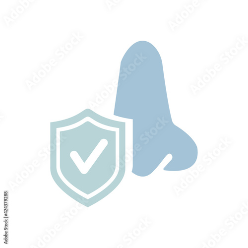 healthy nose, sense of smell, vector illustration