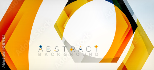 Vector color hexagons geometric abstract background