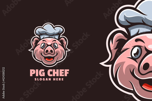 Pig Chef Mascot Logo Template