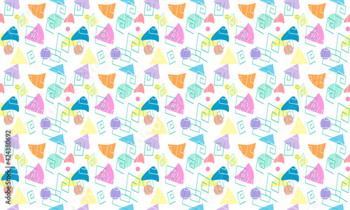 Multicolor seamless abstract geometric pattern for background, web print, gift wrap, and more