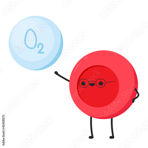 Red blood cell character design. Red blood cell vector. free space for text. Water symbol vector.