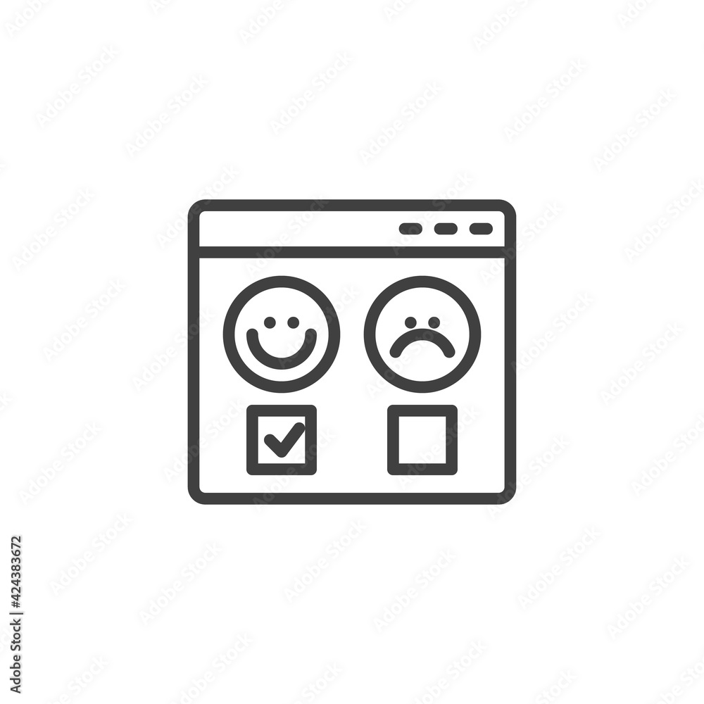 Customer positive review line icon Customer positive review line icon