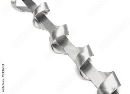 Shiny silver satin ribbon w...