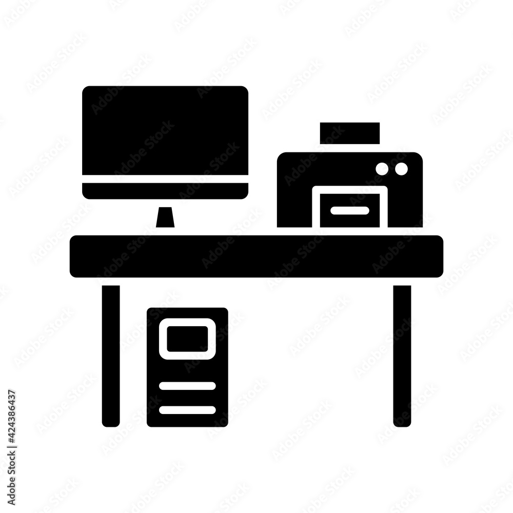 Workplace icon. the icon can be used for application icon, web icon, infographic. All types of print. Editable stroke. Design template vector
