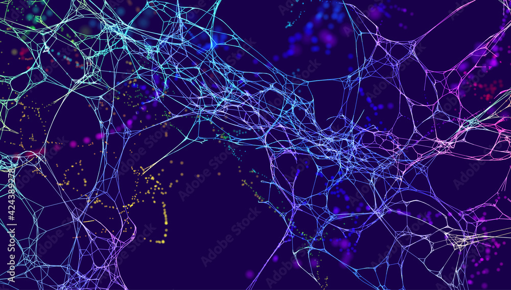Technology vector background. Science data network vector background. Organic neural network.