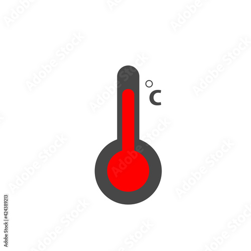 thermometer icon logo design template