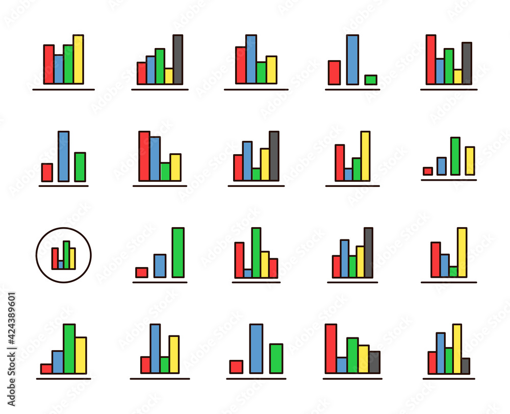 Graph icon set. Collection of high-quality color outline logo for web site design and mobile apps. Vector illustration on a white background. Graph icon set. Collection of high-quality color outline logo for web site design and mobile apps. Vector illustration on a white background.