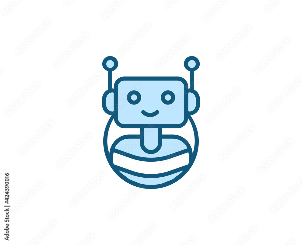 Line Bot icon isolated on white background. Outline symbol for website design, mobile application, ui. Electronics pictogram. Vector illustration, editorial stroсk. Line Bot icon isolated on white background. Outline symbol for website design, mobile application, ui. Electronics pictogram. Vector illustration, editorial stroсk.