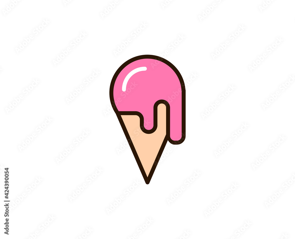 Icecream flat icon. Single high quality outline symbol for web design or mobile app. Holidays thin line signs for design logo, visit card, etc. Outline pictogram EPS10 Icecream flat icon. Single high quality outline symbol for web design or mobile app. Holidays thin line signs for design logo, visit card, etc. Outline pictogram EPS10