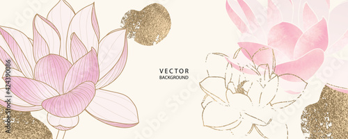 minimal background in pink flowers and tropical summer leaf