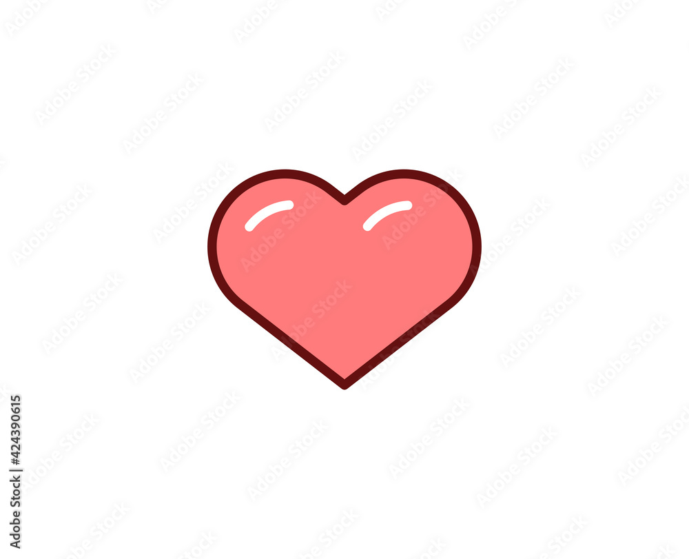 Heart line icon. High quality outline symbol for web design or mobile app. Thin line sign for design logo. Color outline pictogram on white background