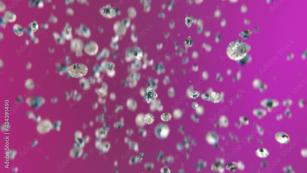 Luxury diamonds jumping in slow motion 4K Luxury diamonds jumping in slow motion 4K