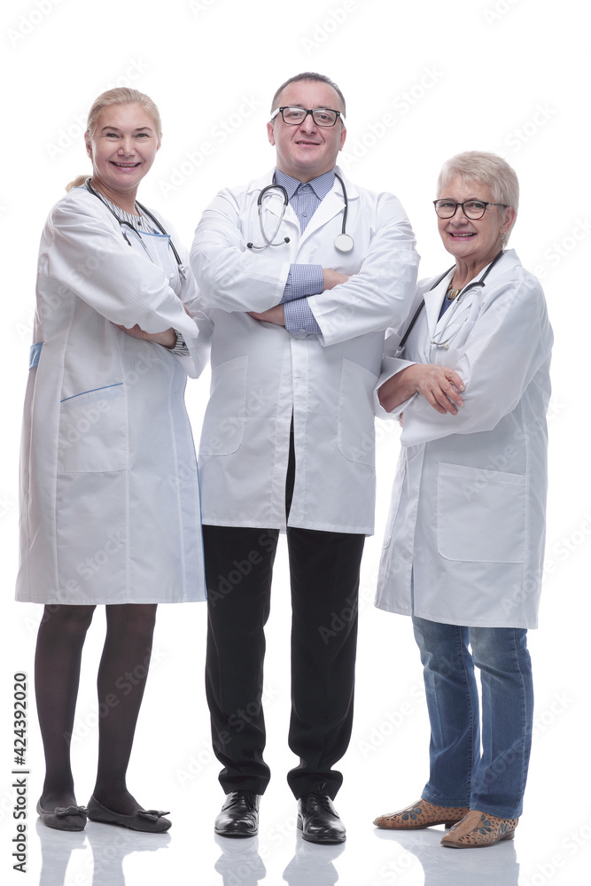 in full growth. group of doctors colleagues standing together in full growth. group of doctors colleagues standing together