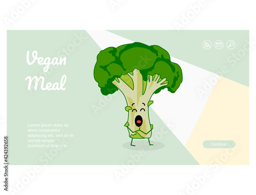 Diet food online store web banner cartoon character vector illustration