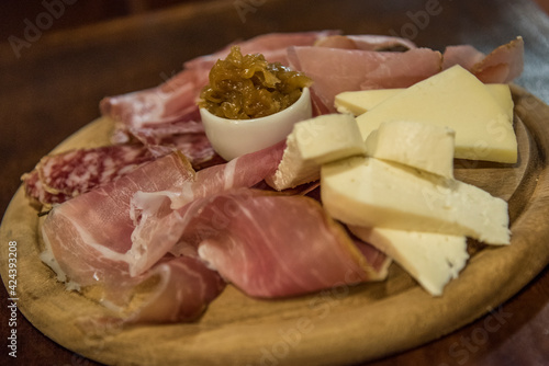 ham and cheese platter in Tuscany