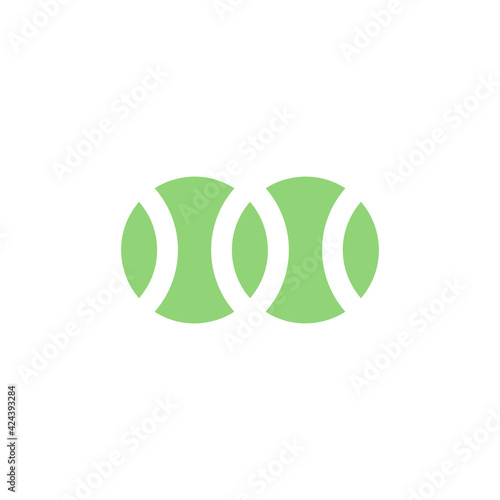 double green tennis ball design - simple sport logo
