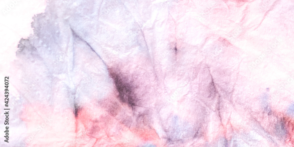 Fototapeta premium Shibori Watercolor. Tye Watercolour Pale Shirt. Rainbow Stain Stripe Textile. Background Shibori Watercolor. Simple Galaxy Violet Border. Dyed Bohemian.