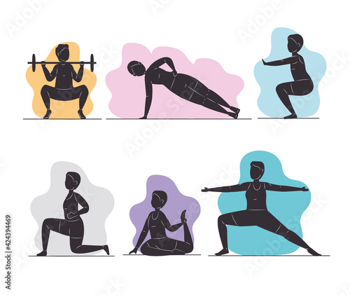 fitness six silhouettes
