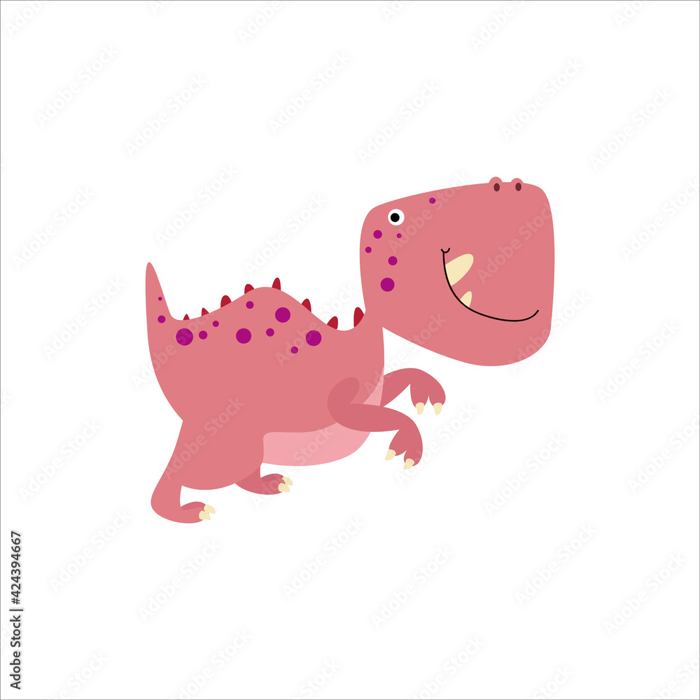 Cute Dino Flat Cartoon Character Vector Template Design Illustration Cute Dino Flat Cartoon Character Vector Template Design Illustration