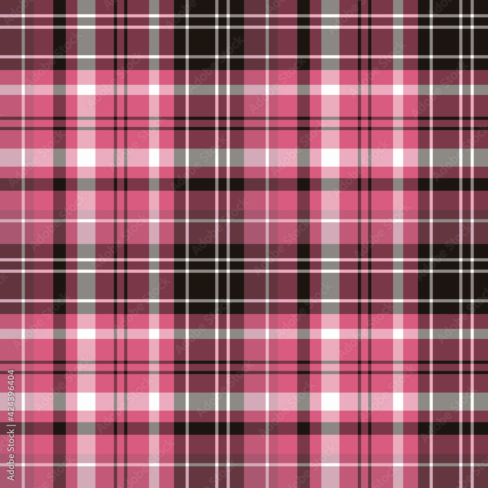 Seamless pattern in pink, white and black colors for plaid, fabric, textile, clothes, tablecloth and other things. Vector image. Seamless pattern in pink, white and black colors for plaid, fabric, textile, clothes, tablecloth and other things. Vector image.