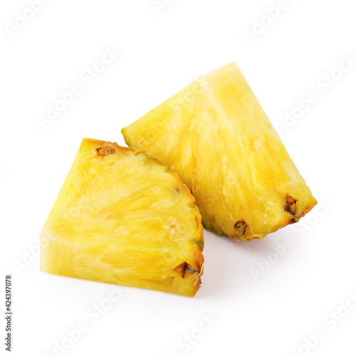 Two slices of pineapple