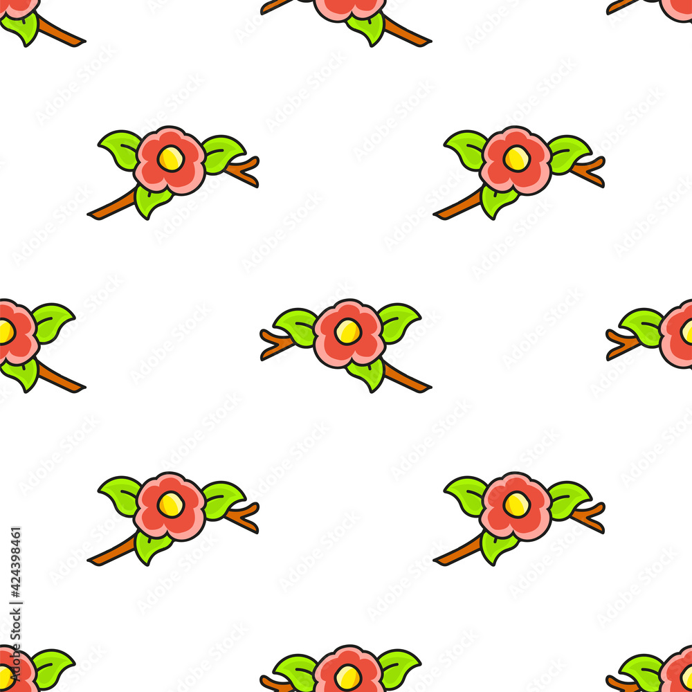 Fototapeta premium Colored seamless pattern. Cartoon style. Hand drawn. Vector illustration isolated on white background. For walpaper, poster, banner.