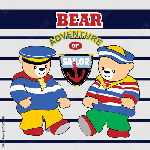 bear becomes accomplished seaman player cartoon 