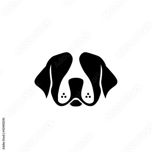 Black icon dog sign. Vector illustration eps 10