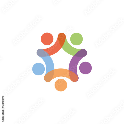 Five people logo colored icon. Vector illustration eps 10