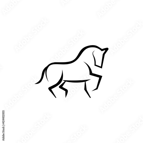 Black icon horse sign. Vector illustration eps 10