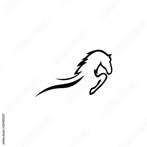 Black icon horse sign. Vector illustration eps 10