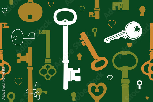 Lucky Keys Seamless Pattern