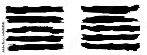 Wallpaper Mural Vector collection of artistic grungy black paint hand made creative brush stroke set isolated on banner background. A group of abstract grunge sketches for design education or graphic art decoration Torontodigital.ca