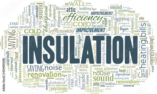 Insulation vector illustration word cloud isolated on a white background.