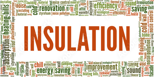 Insulation vector illustration word cloud isolated on a white background.