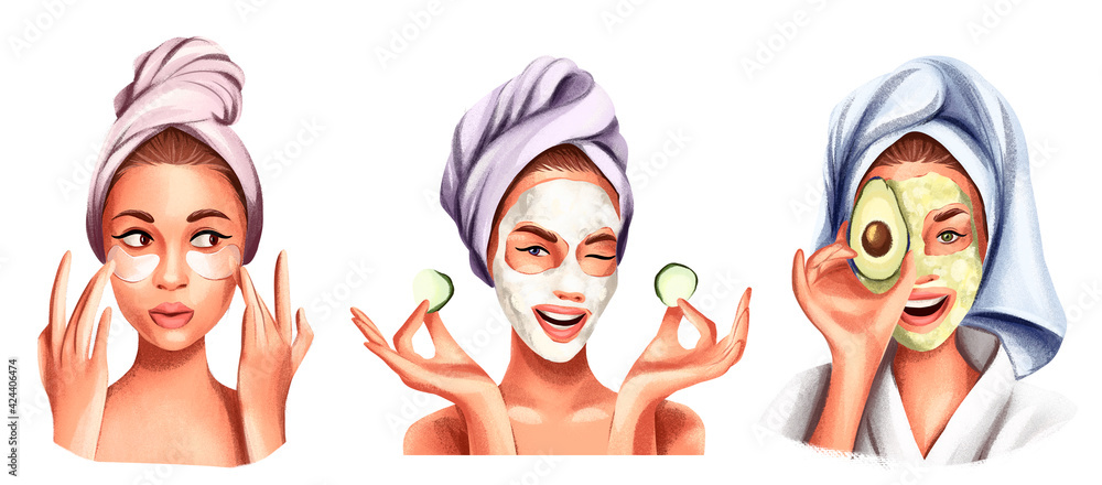 Steps How To Apply Eye Patches Isolated Illustrations Set Ilustra o steps-how-to-apply-eye-patches-isolated-illustrations-set-ilustra-o